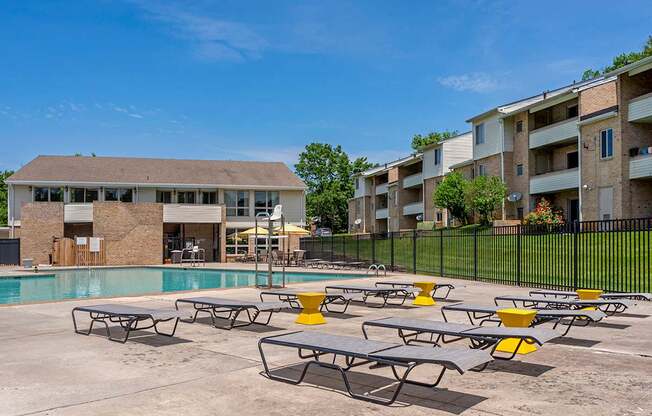 Poolside Relaxing Chairs at The Apartments at Saddle Brooke, Cockeysville, MD