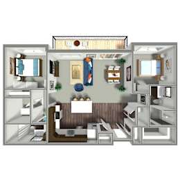 2 beds, 2 baths, 1,171 sqft, $1,525