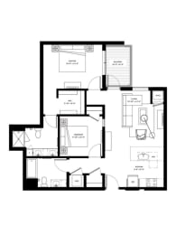 2 beds, 2 baths, 1,005 sqft, $2,810