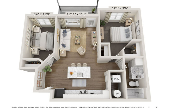 2 beds, 1 bath, 828 sqft, $1,949