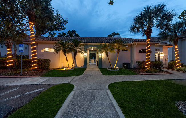 Community Clubhouse and Exterior at Vinings at Hunter's Green Apartments in Tampa, FL.