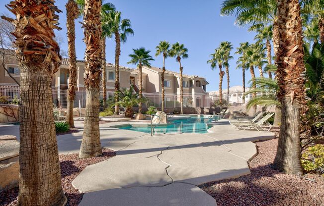 Bright 2BD/2BA Gated Summerlin Condo with Vaulted Ceilings & Resort-Style Amenities