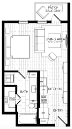 Studio, 1 bath, 504 sqft, $1,759