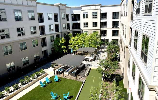 Courtyard with Couches and Pergolas