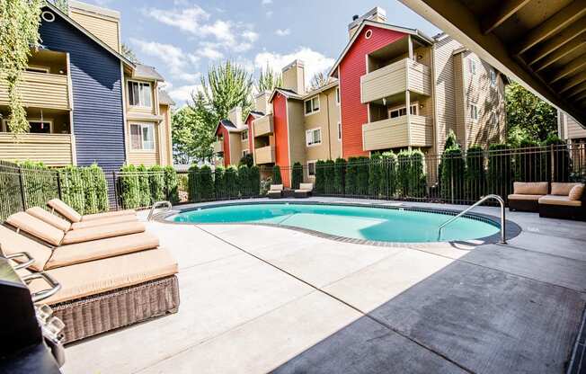 Puyallup Apartments - Cambridge on Seventh Apartments - Pool at Cambridge on Seventh, Puyallup, WA