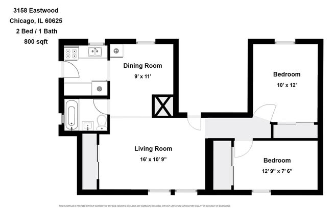 2 beds, 1 bath, 800 sqft, $1,695, Unit 3158-3