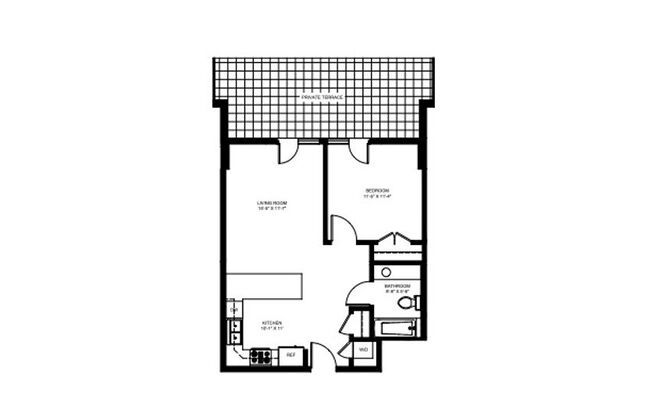 1 bed, 1 bath, 651 sqft, $2,300, Unit 405