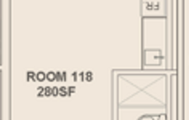 Studio, 1 bath, 166 sqft, $1,795, Unit 118