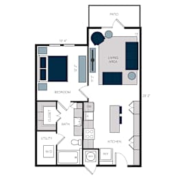 1 bed, 1 bath, 703 sqft, $2,043