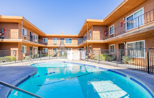 the swimming pool at our apartments