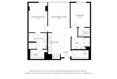 2 beds, 2 baths, 1,200 sqft, $3,445