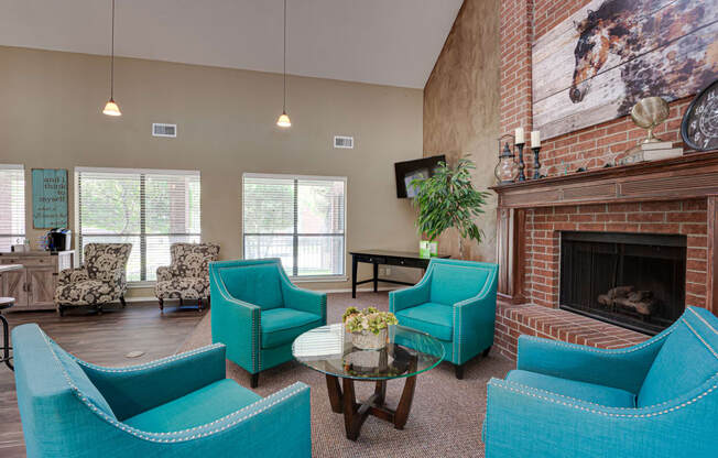 Clubroom With Fireplace at Bardin Oaks, Texas