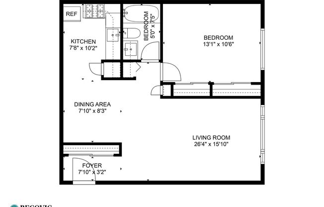 1 bed, 1 bath, 536 sqft, $1,775, Unit 544