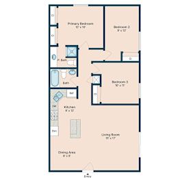 3 beds, 2 baths, 1,039 sqft, $1,411