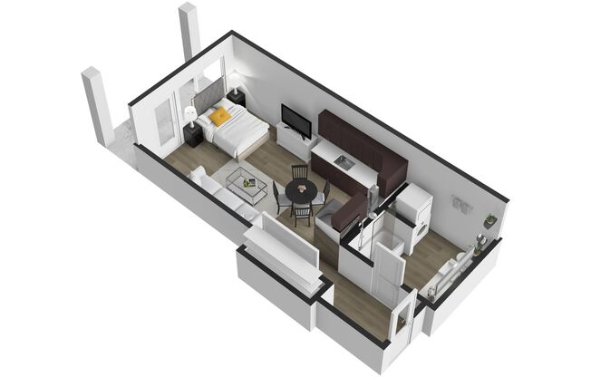 Studio, 1 bath, 444 sqft, $1,550, Unit C-102