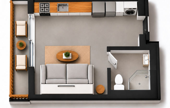 Studio, 1 bath, $2,195, Unit 302