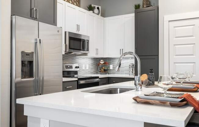 kitchen of an apartment at the cannery at packing district