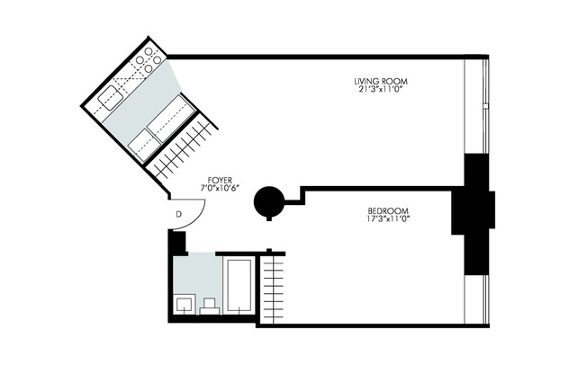 1 bed, 1 bath, $7,295, Unit 8D