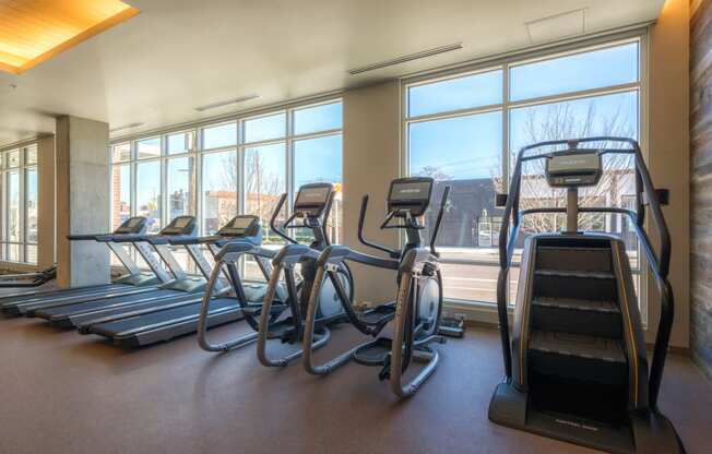 Cardio equipment in fitness center