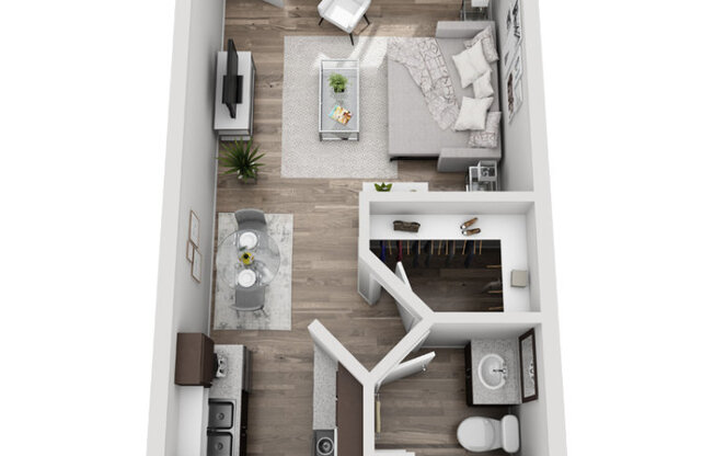 Studio, 1 bath, 405 sqft, $1,029