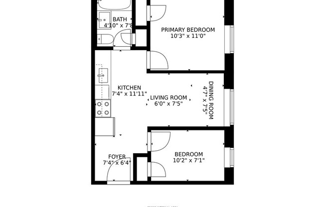 2 beds, 1 bath, 700 sqft, $2,850, Unit 1