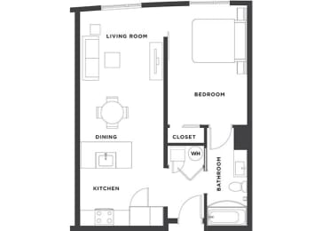 1 bed, 1 bath, 650 sqft, $1,402