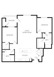2 beds, 2 baths, 1,213 sqft, $1,970