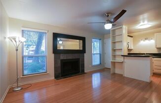 Cozy Studio Home with Fireplace & Walk-In Closet!