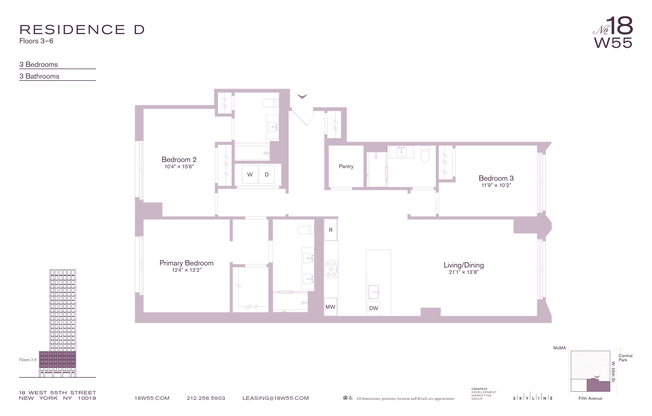 3 beds, 3 baths, $15,350, Unit 4D