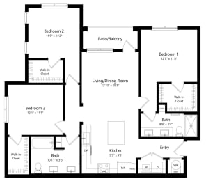 3 beds, 2 baths, 1,227 sqft, $2,450