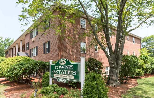 Towne Estate logo front signage in melrose