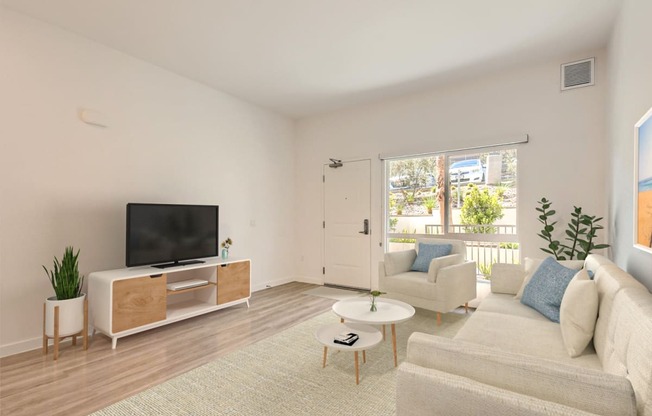 Living Room Model with Oversized Windows at Haven at La Mesa, San Diego