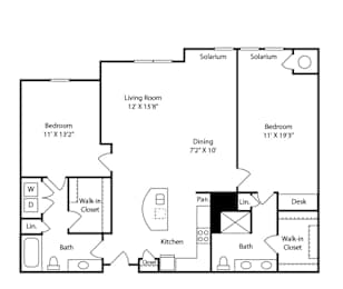 2 beds, 2 baths, 1,293 sqft, $2,111