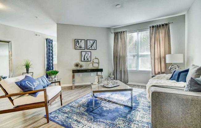 Living Room With Expansive Window at Tuscany Bay Apartments, Florida, 33626