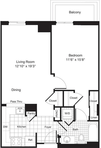 1 bed, 1 bath, 716 sqft, $2,539, Unit 0419