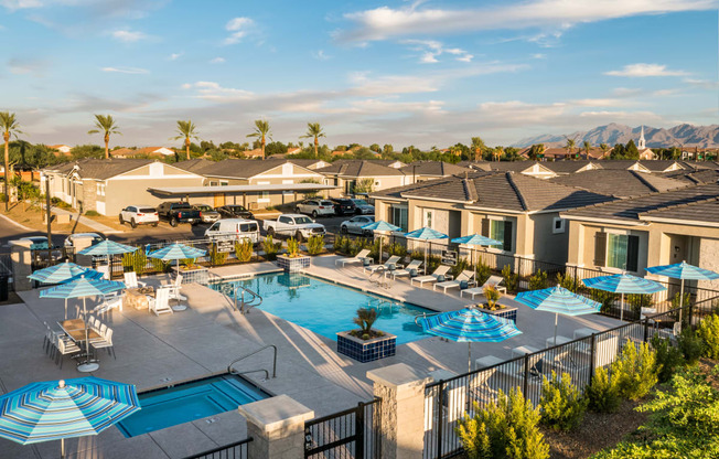 take a dip in the resort style pool