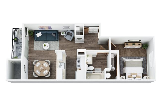 1 bed, 1 bath, 542 sqft, $1,100