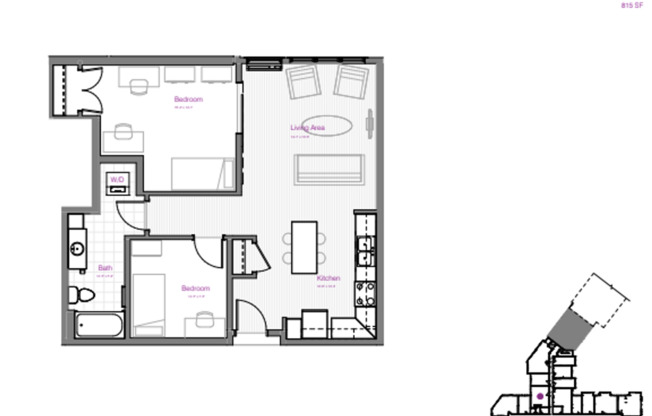 1 bed, 1 bath, 562 sqft, $1,529, Unit 114