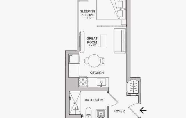 Studio, 1 bath, $3,250, Unit PH131