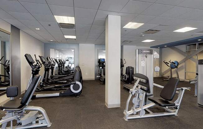 Countless fitness machines in our state of the art facility at Trillium Apartments, Fairfax, 22031