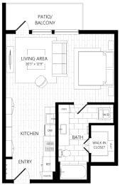 Studio, 1 bath, 576 sqft, $2,165