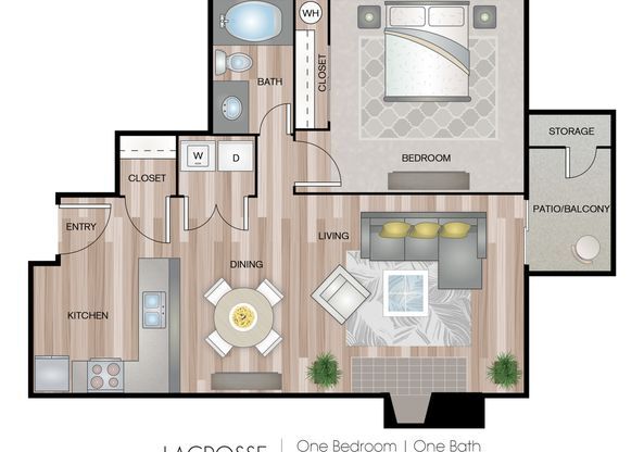 1 bed, 1 bath, 596 sqft, $1,895