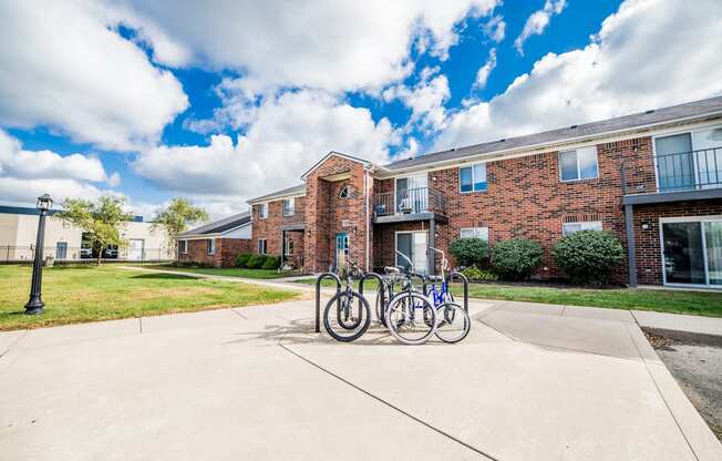 Building with Bike Racks at Bradford Place Apartments, Indiana, 47909