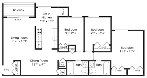 3 beds, 2 baths, 1,033 sqft, $2,785