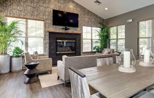 Clubhouse With TV And Fireplace at Owings Park Apartments, Owings Mills, Maryland