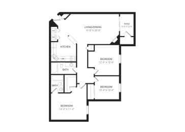 3 beds, 2 baths, 1,200 sqft, $2,025