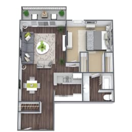 1 bed, 1 bath, 720 sqft, $2,492