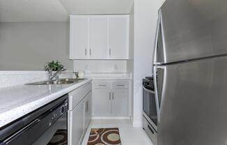 a view of a kitchen