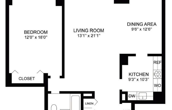 1 bed, 1 bath, 870 sqft, $2,900