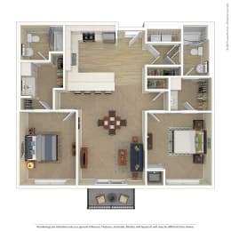 2 beds, 2 baths, 1,139 sqft, $2,264